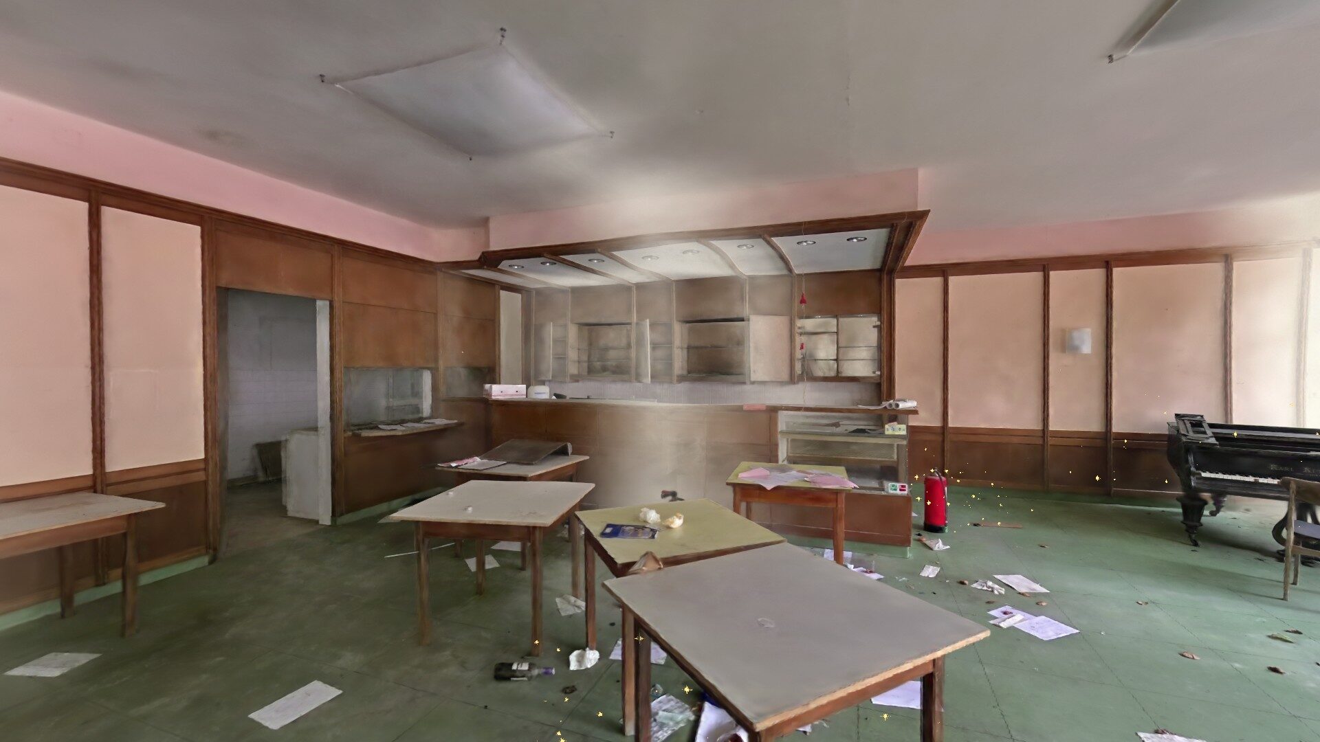 The sanatorium's dining hall in daylight